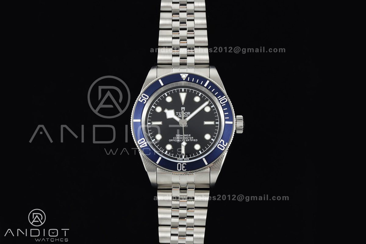 Black bay 41 BLF 1:1 Best Edition Blue Bezel Black Dial on Rivet Strap A2824